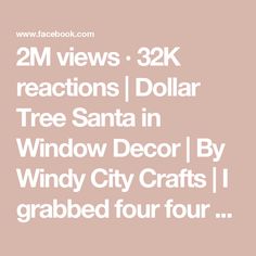 2M views · 32K reactions | Dollar Tree Santa in Window Decor | By Windy City Crafts | I grabbed four four by six
picture frames from Dollar Tree. Go ahead and take out all
of the backing so that way you're left with just the
frame. But make sure that you keep the glass part and the
backing part. I'm using some fix all adhesive glue. But you
could also use E 6000 with a mixture of hot glue and I'm
gluing two of those pieces together. And then glue the
other two pieces together and then glue all of it together.
And now you have yourself this faux window. I had this Santa
gift bag that I believe I got from Walmart. Go ahead and
start cutting that out. Place the picture frames on top of my
gift bag and use a pencil to trace out where you want it to
be cut. And use a pencil so that way you coul Tree Santa, Honey Do List, Faux Window, My Gift, Santa Gifts, Adhesive Glue, Windy City