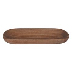 a wooden tray with a white background