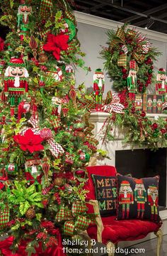 a christmas tree decorated with red and green ornaments