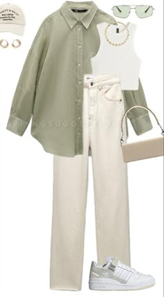 White Pants Outfit, Hijabi Outfits Casual, Everyday Fashion Outfits, Looks Street Style, 가을 패션