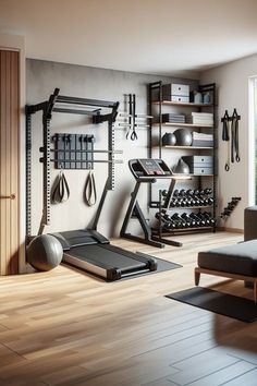 #fitness #workout #gym #homeworkout #garagegym #bodybuilding #fitnessmotivation Compact Gym, Commercial Gym Design, Garage Gym Ideas, Pilates Cardio, Gym Space, Gym Lighting