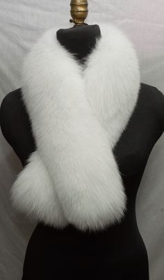 Real Bright White  Fox Fur Scarf Collar With Satin Lining Strap on Lining to hold Scarf Crisscrossed Measures App. 2.75" Wide(hide and lining)  approx. 4.5-5" Including Fur Approx. 38" long The Collar Is Made From 1st Quality Finnish Fox  Silky And Soft  New And Made In The USA  Also Available In Many Other Colors Check Out My Etsy  Store For More Listings Custom Sizes are available -This fur type does not ship to California Only Sheepskin (Mongolian lamb, Kalgan lamb, Persian lamb), Calfskin an Persian Lamb, Fox Fur Scarf, Mongolian Lamb, Coyote Fur, Fur Accessories, Wedding Shawl, Collar Neck, Fur Scarf, White Fox