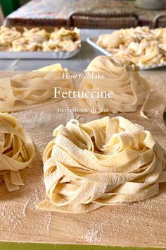 how to make fettuccine on a cutting board