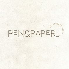 the logo for pen & paper is shown in black and white, with brown lettering