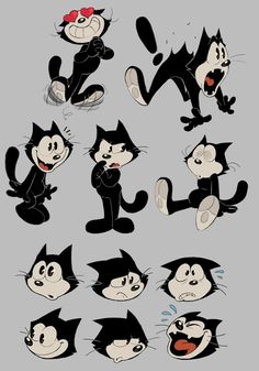 an image of cartoon cats with different expressions