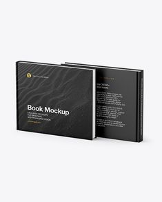 two black book mockups with white background