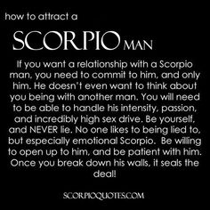 an advertisement for the scorpio man