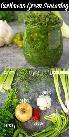 the ingredients for this pesto sauce are shown