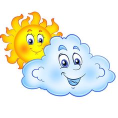 the sun and cloud are smiling together