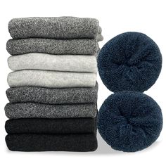 PRICES MAY VARY. 45% Wool, 36% Polyester, 19% Spandex Imported Machine washable and tumble dry low. Do not iron or bleach. Thick and Warm Wool Socks: VoJoPi 5 Pairs of thermal socks for men are made of a high-quality wool and polyester blend which is thick, soft, comfortable, breathable, wear-resistant and sweat-wicking. Each pair of thick socks for men weighs up to 70 grams, thick and warm enough in the cold winter. One size fits most men US size 7-12. Stays Amazingly Warm: The thick terry desi Warm Socks For Men, Mens Warm Winter Socks, Cold Feet Socks, Warm Winter Socks, Cold Weather Socks, Thermal Socks, Cozy Boots, Winter Socks, Warm Socks