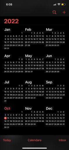 a black and red calendar is shown with the date on it's screen,