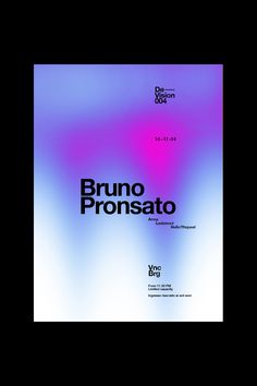 the front cover of brono pronsatoo, with blue and pink blurry