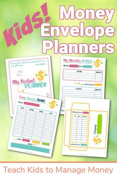 the printable money envelope planner is perfect for kids to manage their bills and keep them organized