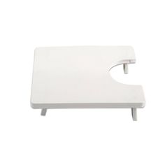 a white plastic table top with an open hole in the middle on a white background