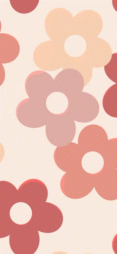 an abstract floral pattern with pink, red and beige flowers on a white background that is very similar to the same flower