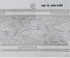 an intricately designed pattern is shown on the wallpaper in this drawing, which shows how