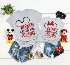 Disney Shirts For Cousins, Disney Is Better With Cousins, Cousin Disney Trip Shirts, Large Group Disney Shirts, Disney Cousin Shirts, Cousin Disney Shirts, Disney Family Vacation Shirts 2024, Family Disney Shirts Ideas