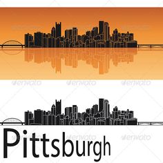 philadelphia skyline in orange and black