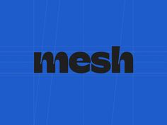 the word mesh on a blue background