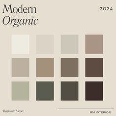 the modern organic color scheme is shown in shades of brown, beige and greys