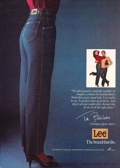 1983_tai_blee_jeans History Of Jeans, 80s Jeans, Vintage Advertising Posters, American Jeans, Recycle Jeans, Soft Water, Levi’s Jeans, Textiles Fashion, Lee Jeans