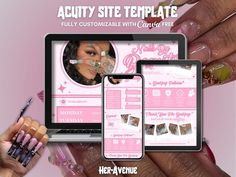 the website is designed to look like it has pink nail polish on its fingers and hands