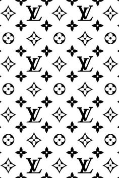 the louis vuitton pattern is shown in black and white on a white background