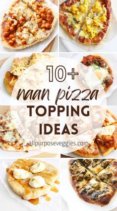 many different types of pizzas with the words 10 + man - pizza topping ideas