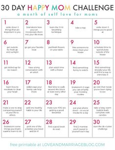 the 30 day happy mom challenge is here to help you get organized and have fun