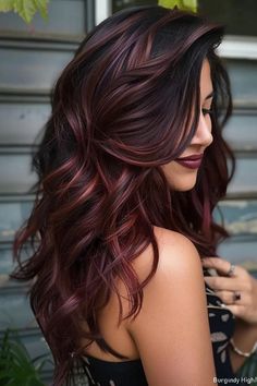 Discover 30 stunning fall hair colors, from rusty red to deep teal, perfect for adding warmth and style to your look this season. Red Hair With Burgundy Highlights, Brown Blonde Burgundy Hair, Fall Hair One Color, Dark Brown Red Hair With Highlights, Fall Color Highlights Brunettes, Brown To Burgundy Hair, Blonde To Burgundy Hair, Trendy Fall Hair Color For Brunettes, Burgundy Hair Color With Highlights