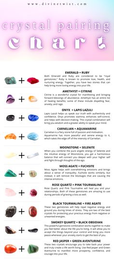 Crystal Jewelry Meaning, Healing Crystals Guide, Right And Left Hand Crystals, Gemstone Combinations Jewelry, Gemstones For Love, Good Crystal Combinations, Crystal Pairings To Avoid, Love Crystals And Stones, Crystal Combinations For Love