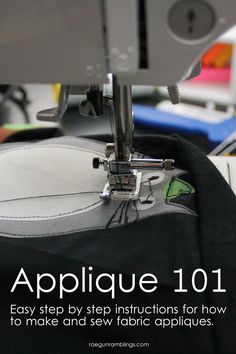 an image of sewing machine with the words applique 101