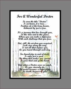 the poem for a wonderful doctor