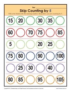 a printable skip counting sheet with numbers