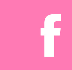 a white facebook logo on a pink background