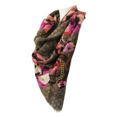 New Gucci Gg Supreme Monogram Pink Floral Flowers Lightweight Wool Scarf Brand New Authentic With Tags Keep The Chill Away With This Lovely Shawl Wrap Designed By Gucci! Wonderfully Soft, 100% Wool, Featuring Stunning Pansies On Original Gg Monogram Pattern With Beautiful Flowers, Horsebits, Chains And Belts Bordered By Subtle Fringe. Gucci Signature In One Corner. Brand New With Tags Attached. You'll Love It! Brand: Gucci Condition: Brand New With Tags 100% Authentic -Pink Floral Pansies. -Orig Subtle Fringe, Gg Monogram, Monogram Pattern, Shawl Wrap, Gucci Accessories, Wool Scarf, Pansies, Floral Flowers, Scarf Wrap