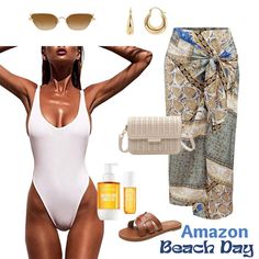 Vacation Outfits | Vacation Outfit | Summer Outfits 2023 | Beach Outfit | Amazon Clothes | Swimsuit. #VacationOutfit #SummerVacationFit #FourthOfJulyOutfit #WhiteBathingSuit #BeachFit #Bikini #OnePieceSwimsuit #VacationWrapSkirt #LongWrapSkirt #GoldHoopEarrings #BrownFlatSandals #BeigeCatEyeSunglasses #SolDeJaneiroBodyOil #SolDeJaneiroBodyMist #BeigeShoulderBag #BeachStyle #SwimwearFashion #HolidayOutfit #SummerMustHaves #PoolsideGlam #TropicalGetaway #SummerStyle #FashionInspo #BeachLife Vacation Outfit Summer, 2023 Beach, Long Wrap Skirt, Cute Vacation Outfits, Resort Wear Beach, White Bathing Suit, Swimsuit Season