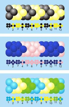 an image of balloons and numbers on a blue background with the same color as each balloon