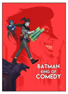 batman king of comedy poster with bat and catwoman