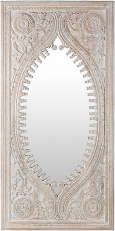 Jodhpur JOD-001 Traditional Wood White Mirror Frame, Room To Room, Evil Eye Hand, White Wall Mirrors, Wood Pile, White Mirror, Decorative Mirror, Wood Detail, Wood Mirror