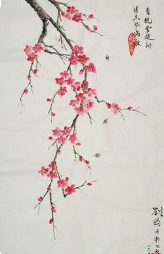 Cherry Blooms Drawing, Japanese Cherry Blossom Art, Cherry Blossom Painting, Kunst Tattoos, Cherry Blossom Art, Cherry Blossom Tattoo, Blossom Tattoo, Blossoms Art