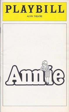 an advertisement for the playbill, which is written in black and white with a cartoon character