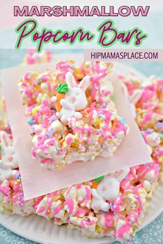 some kind of cake with sprinkles and bunny ears on it sitting on a plate