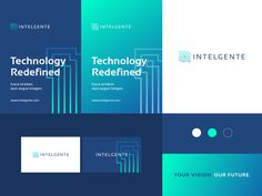 four different logos for technology redefined and intelente, including the company's logo