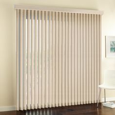 the vertical blinds in this room are made out of wood