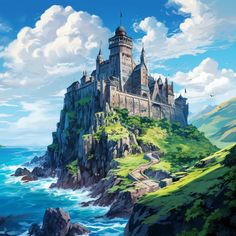 an image of a castle on top of a cliff