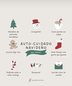 the spanish language poster shows different types of christmas decorations and things to do with them