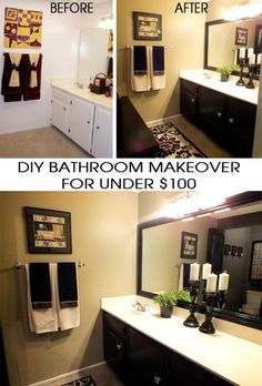 bathroom makeover ideas for under $ 100 on pinterest via pinterest