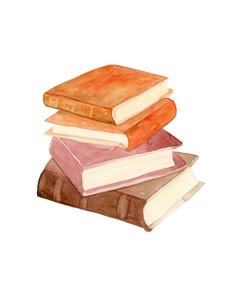 a stack of books sitting on top of each other in front of a white background