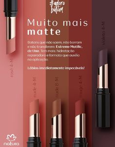 Brazilian Makeup, Natura Cosmetics, Adobe Photoshop Design, Makeup Ads, Color Switch, Batons Matte, Vegan Cosmetics, Makeup Class